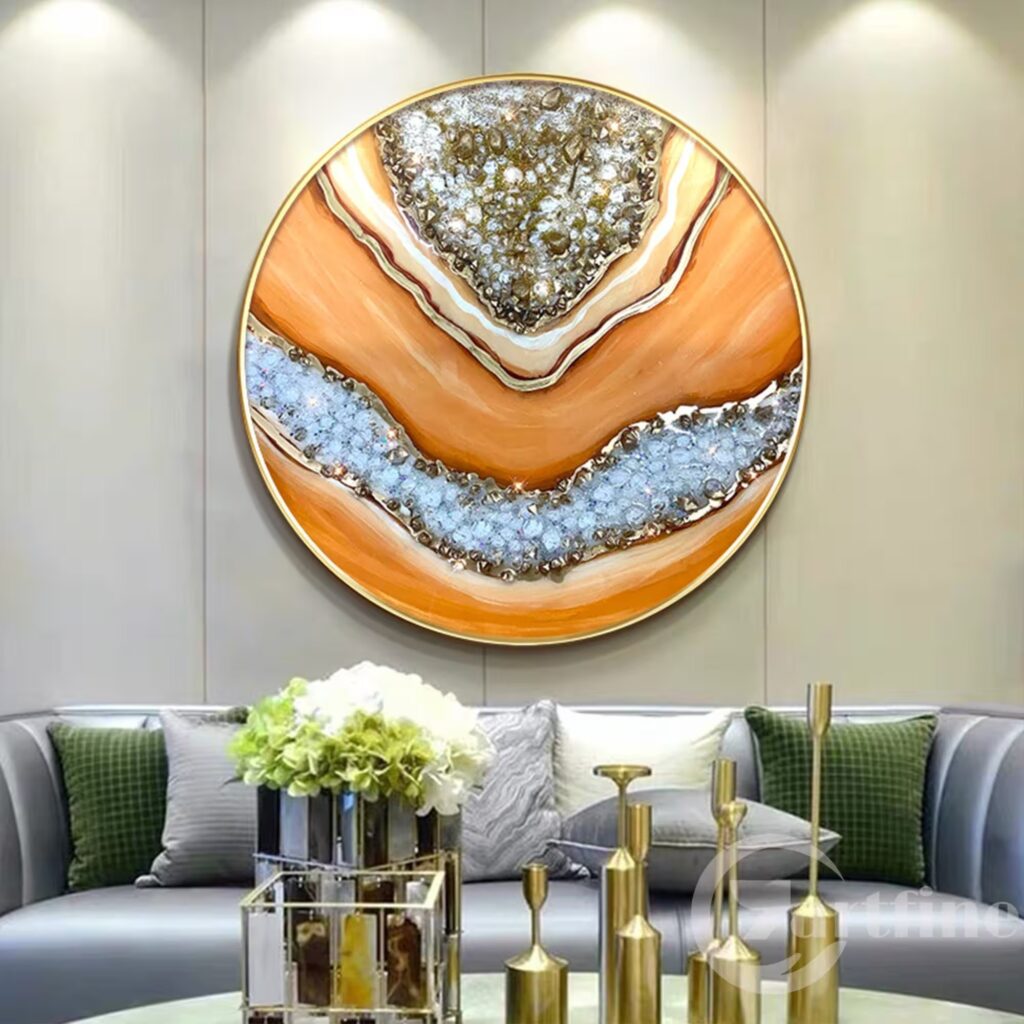 epoxy resin round wall art